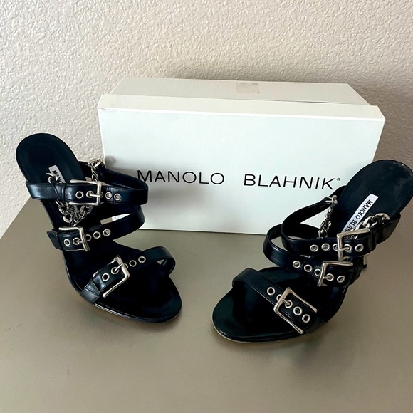 Manolo Blahnik Shoes - Manila Blahnik Shabasan chain heels sz 40